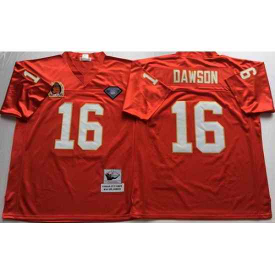 Mitchell And Ness Chiefs #16 len dawson red Throwback Stitched NFL Jersey
